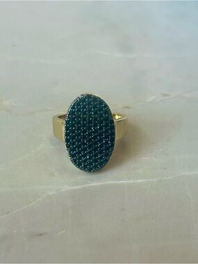 Uncommon James Black Pave Crystal Oval Statement Ring | Gold Band